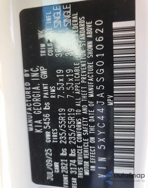 2025 Kia Ev6 Gt Line from USA, damaged, VIN 5XYC44JA5SG010620